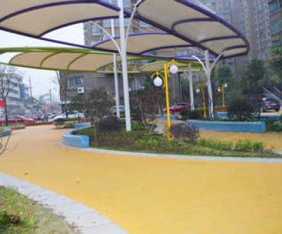 新民路城市客廳彩色透水地坪鋪裝
